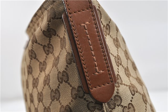 GUCCI Web Sherry Line Shoulder Cross Bag GG Canvas Leather 308930 Brown 3122D