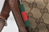 GUCCI Web Sherry Line Shoulder Cross Bag GG Canvas Leather 308930 Brown 3122D