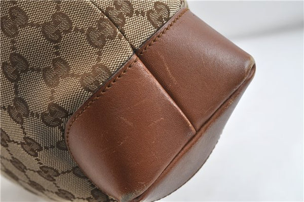 GUCCI Web Sherry Line Shoulder Cross Bag GG Canvas Leather 308930 Brown 3122D