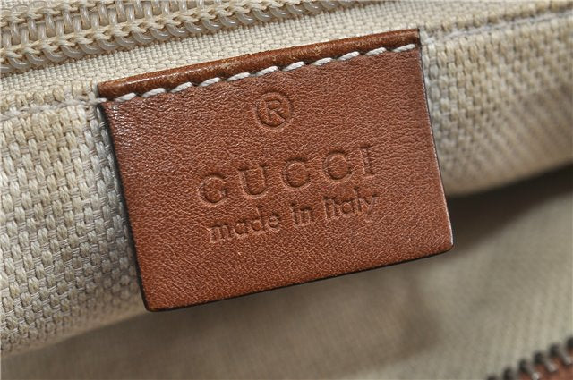 GUCCI Web Sherry Line Shoulder Cross Bag GG Canvas Leather 308930 Brown 3122D