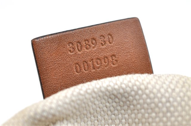 GUCCI Web Sherry Line Shoulder Cross Bag GG Canvas Leather 308930 Brown 3122D