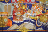 Authentic HERMES Carre 90 Scarf "AUTOMOBILE" Silk Navy 3122E