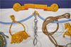 Authentic HERMES Carre 90 Scarf "Memoire d'Hermes" Silk Navy 3123E