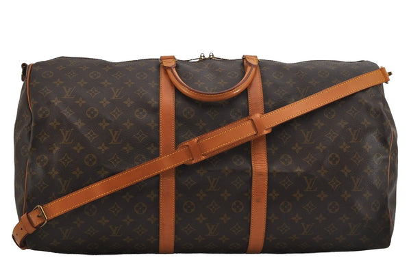 Authentic Louis Vuitton Monogram Keepall Bandouliere 60 M41412 Boston Bag 3123I