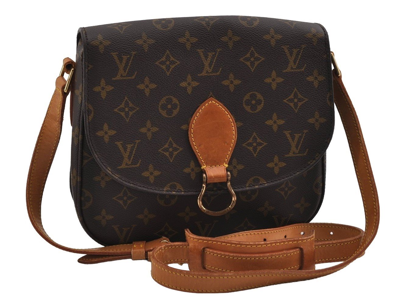 Authentic Louis Vuitton Monogram Saint Cloud GM M51242 Shoulder Cross Bag 3124I