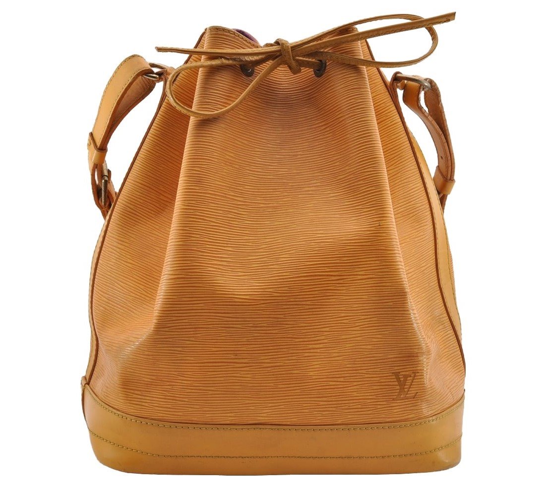 Authentic Louis Vuitton Epi Noe Shoulder Drawstring Bag Yellow M44009 LV 3125I