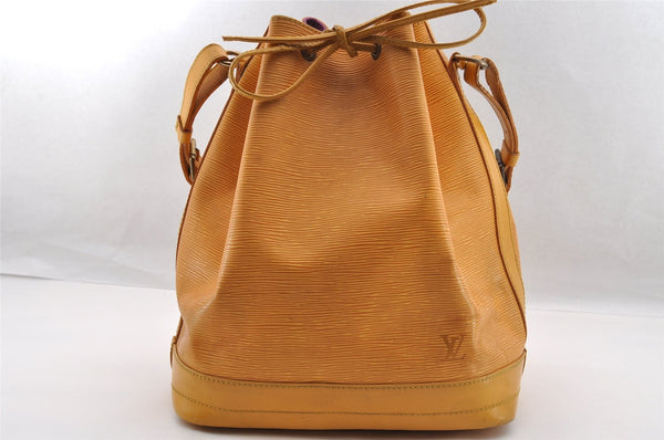 Authentic Louis Vuitton Epi Noe Shoulder Drawstring Bag Yellow M44009 LV 3125I