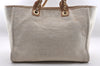 Authentic CHANEL Deauville Line CC Logo 2Way Shoulder Tote Bag Tweed Beige 3127I