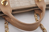 Authentic CHANEL Deauville Line CC Logo 2Way Shoulder Tote Bag Tweed Beige 3127I