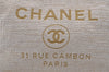 Authentic CHANEL Deauville Line CC Logo 2Way Shoulder Tote Bag Tweed Beige 3127I