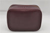 Authentic CHANEL Caviar Skin Vanity Cosmetic Hand Bag Bordeaux Red CC 3130D