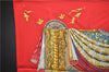 Authentic HERMES Carre 90 Scarf "L'ATLANTIDE" Silk Red 3130E