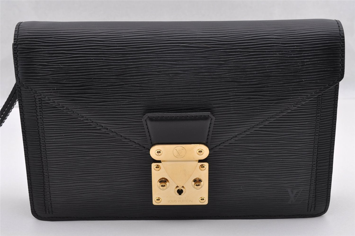 Authentic Louis Vuitton Epi Sellier Dragonne Clutch Bag Black M52612 LV 3130I