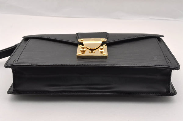 Authentic Louis Vuitton Epi Sellier Dragonne Clutch Bag Black M52612 LV 3130I