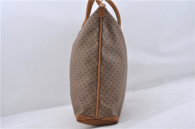 Authentic GUCCI Micro GG PVC Leather Tote Hand Bag Brown 3131D