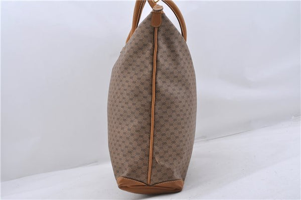 Authentic GUCCI Micro GG PVC Leather Tote Hand Bag Brown 3131D