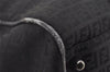 Authentic FENDI Zucchino 2Way Shoulder Boston Bag Canvas Leather Black 3131I