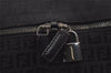 Authentic FENDI Zucchino 2Way Shoulder Boston Bag Canvas Leather Black 3131I
