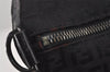 Authentic FENDI Zucchino 2Way Shoulder Boston Bag Canvas Leather Black 3131I