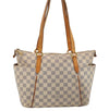 Authentic Louis Vuitton Damier Azur Totally PM Tote Bag White N41280 LV 3133I