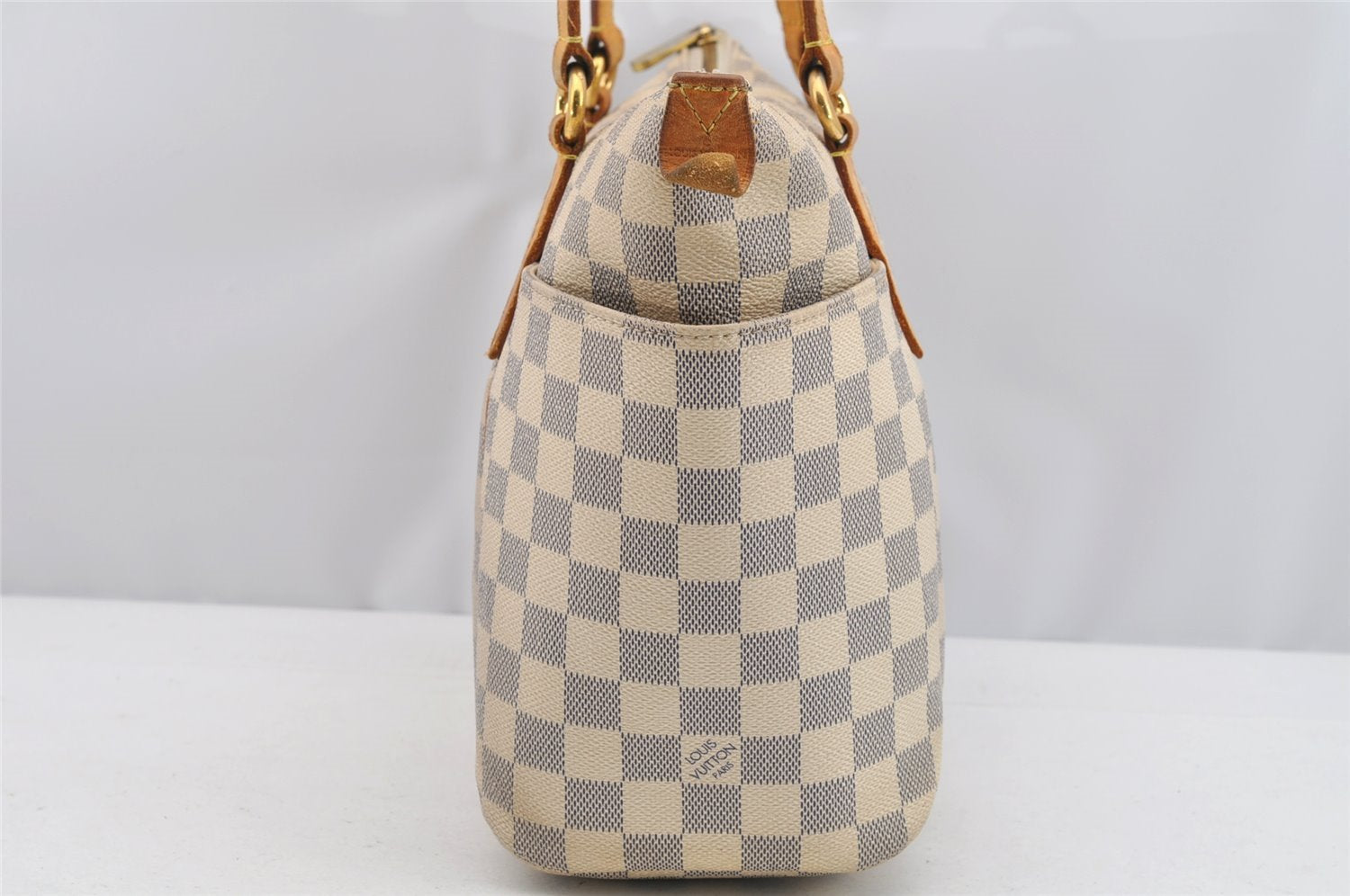Authentic Louis Vuitton Damier Azur Totally PM Tote Bag White N41280 LV 3133I