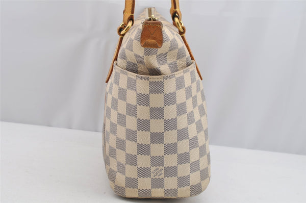 Authentic Louis Vuitton Damier Azur Totally PM Tote Bag White N41280 LV 3133I