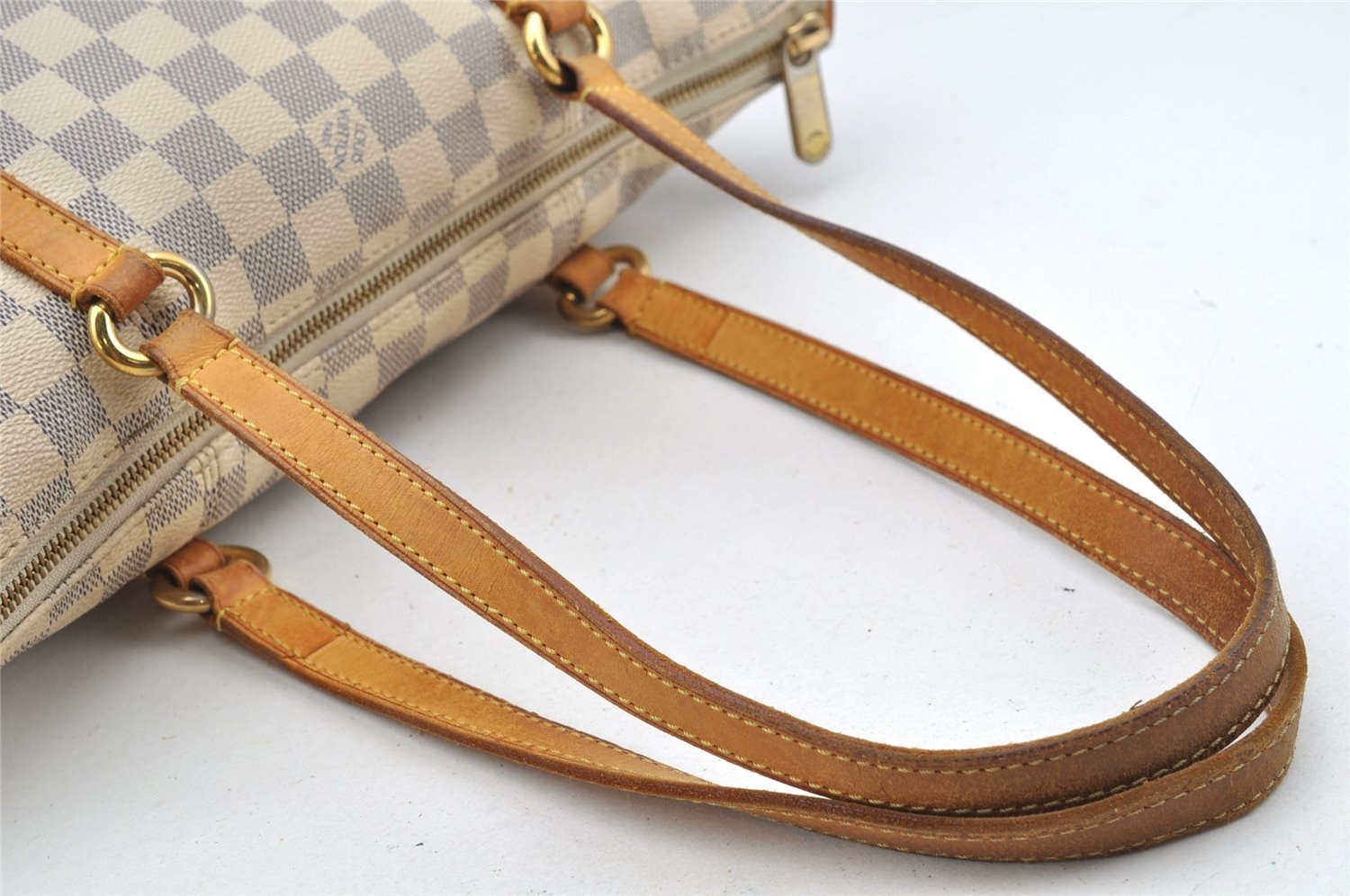 Authentic Louis Vuitton Damier Azur Totally PM Tote Bag White N41280 LV 3133I