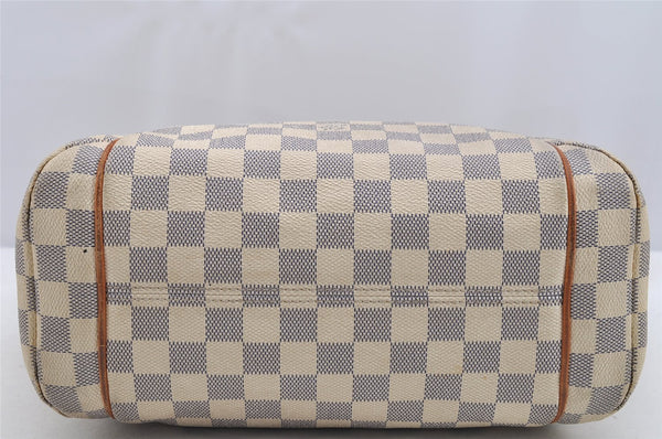 Authentic Louis Vuitton Damier Azur Totally PM Tote Bag White N41280 LV 3133I
