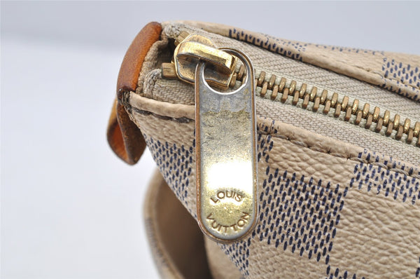 Authentic Louis Vuitton Damier Azur Totally PM Tote Bag White N41280 LV 3133I