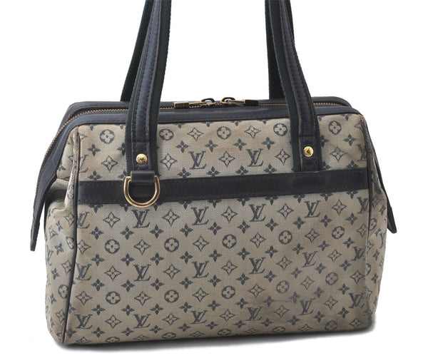 Auth Louis Vuitton Monogram Mini Josephine PM Hand Bag Dark Blue M92414 LV 3134D