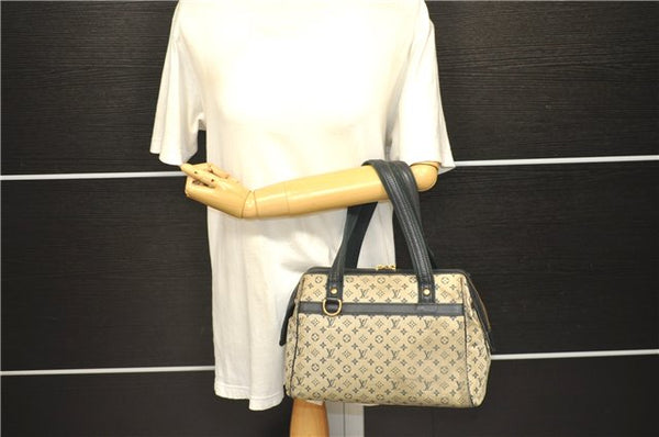 Auth Louis Vuitton Monogram Mini Josephine PM Hand Bag Dark Blue M92414 LV 3134D