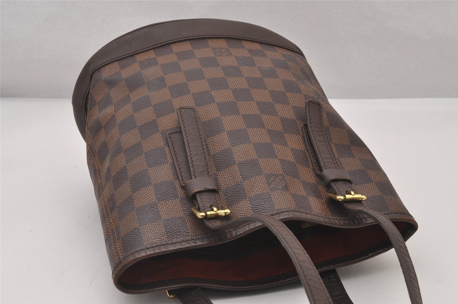 Authentic Louis Vuitton Damier Marais Bucket Shoulder Tote Bag N42240 LV 3134I