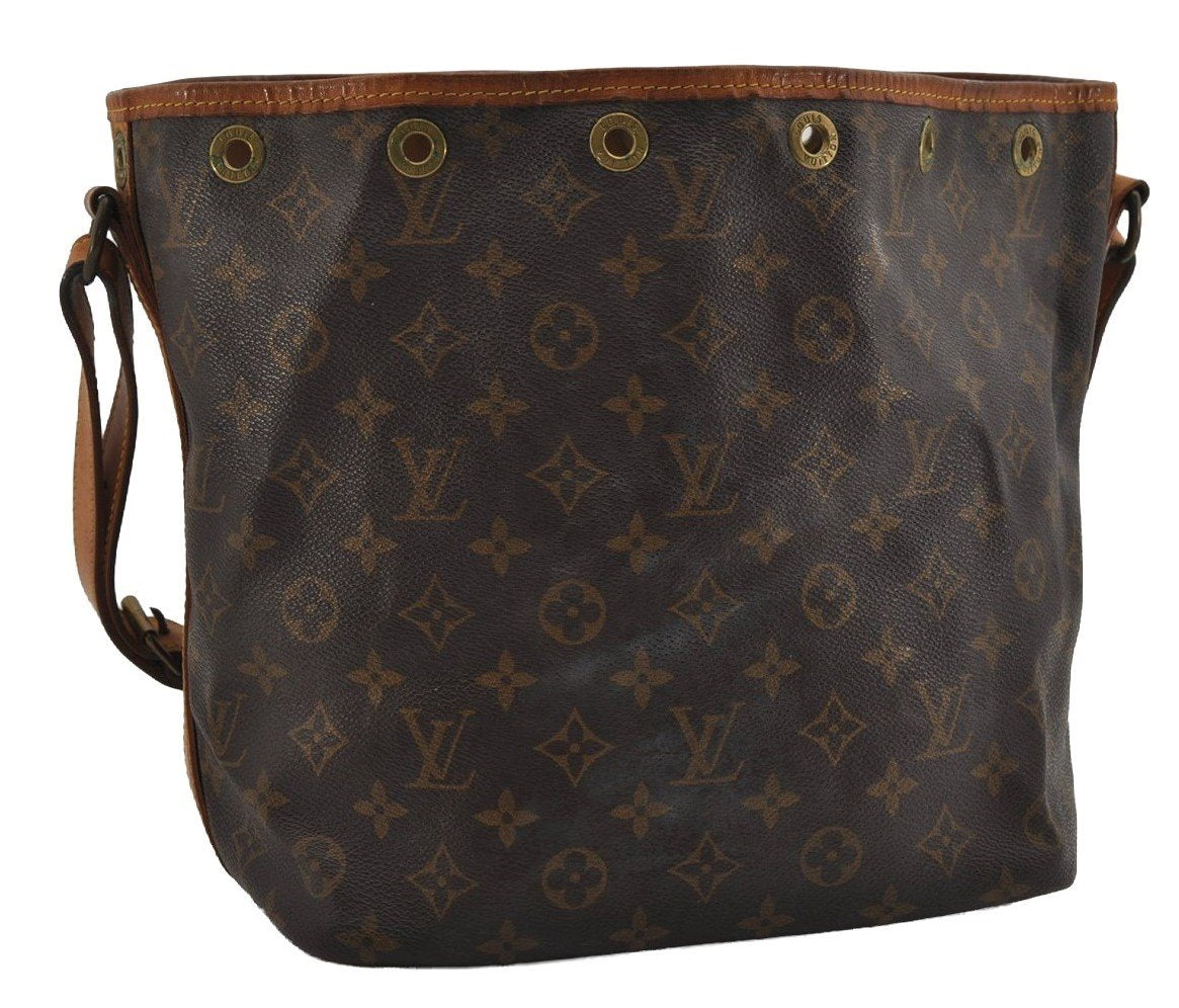 Authentic Louis Vuitton Monogram Petit Noe M42226 Shoulder Drawstring Bag 3135I