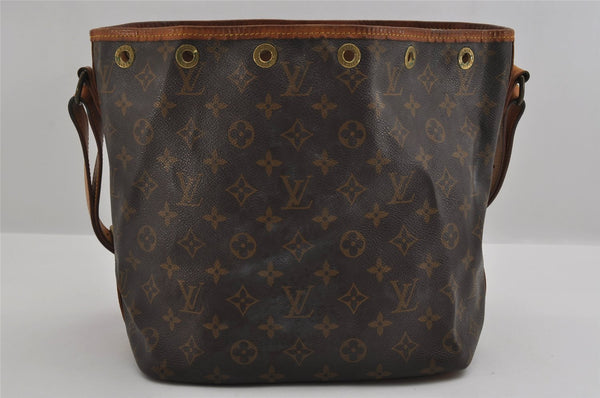 Authentic Louis Vuitton Monogram Petit Noe M42226 Shoulder Drawstring Bag 3135I