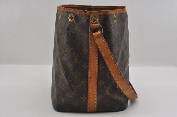Authentic Louis Vuitton Monogram Petit Noe M42226 Shoulder Drawstring Bag 3135I
