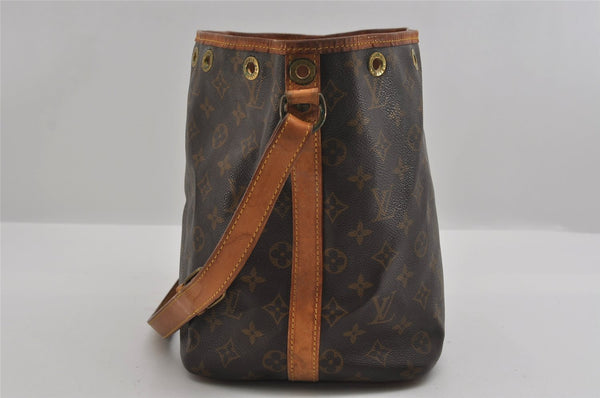 Authentic Louis Vuitton Monogram Petit Noe M42226 Shoulder Drawstring Bag 3135I