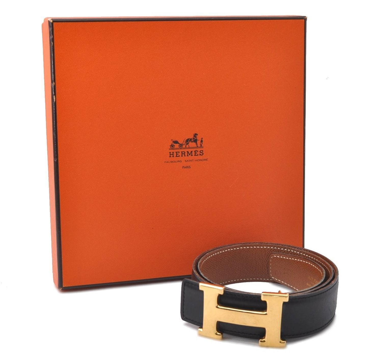 Auth HERMES Constance Ladies Leather Belt Size 68cm 26.8