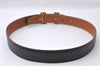 Auth HERMES Constance Ladies Leather Belt Size 68cm 26.8" Black Brown Box 3136D