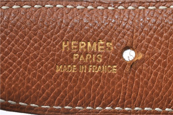 Auth HERMES Constance Ladies Leather Belt Size 68cm 26.8" Black Brown Box 3136D