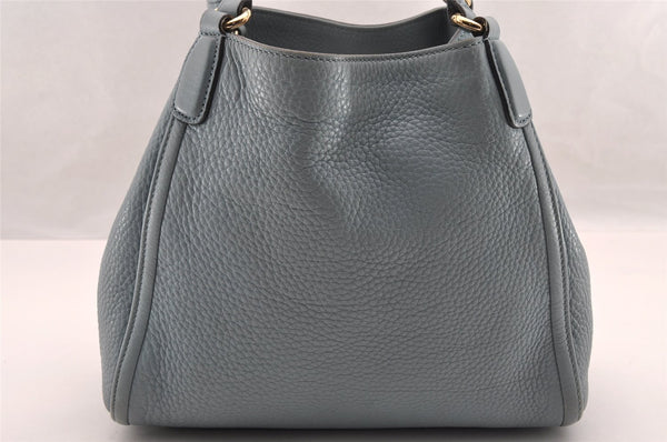 Authentic GUCCI SOHO Tassel 2Way Hand Tote Bag Leather 336751 Light Blue 3141I