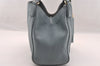 Authentic GUCCI SOHO Tassel 2Way Hand Tote Bag Leather 336751 Light Blue 3141I