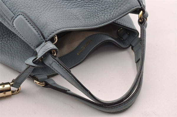 Authentic GUCCI SOHO Tassel 2Way Hand Tote Bag Leather 336751 Light Blue 3141I