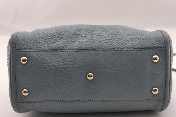Authentic GUCCI SOHO Tassel 2Way Hand Tote Bag Leather 336751 Light Blue 3141I