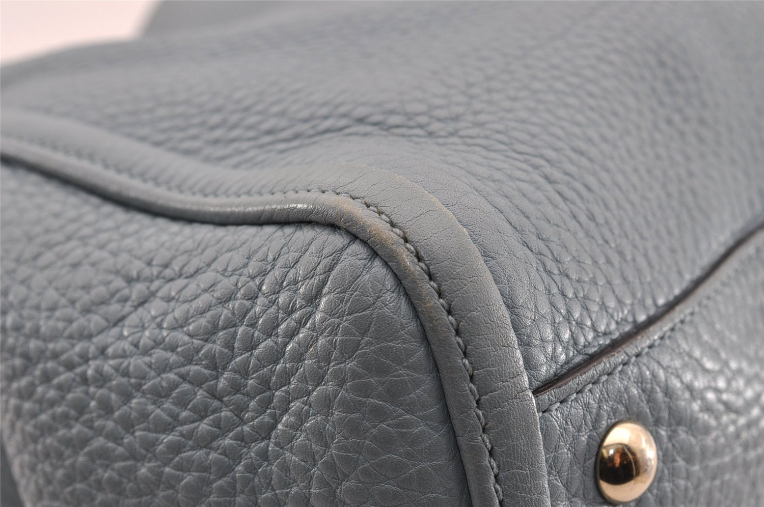 Authentic GUCCI SOHO Tassel 2Way Hand Tote Bag Leather 336751 Light Blue 3141I