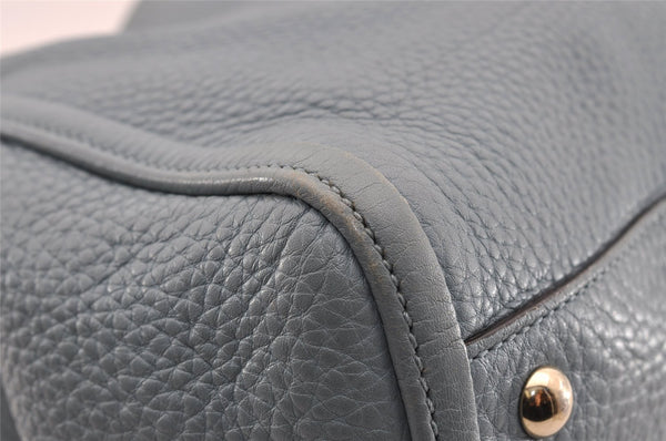 Authentic GUCCI SOHO Tassel 2Way Hand Tote Bag Leather 336751 Light Blue 3141I
