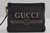 Authentic GUCCI Portfolio Clutch Hand Bag Purse Leather 572770 Black 3142I