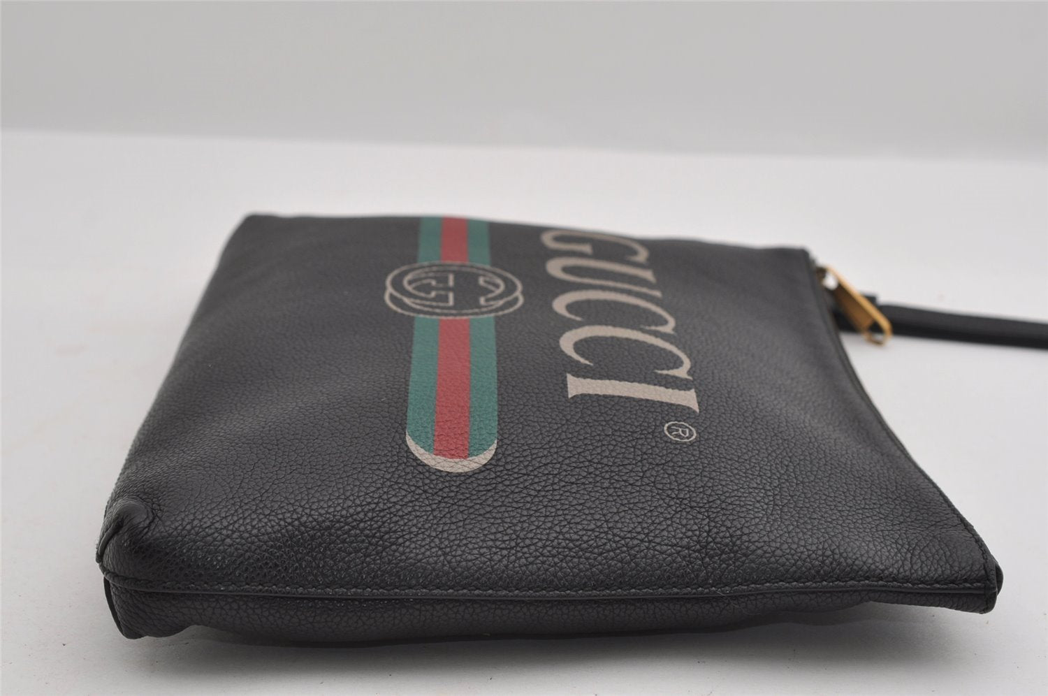 Authentic GUCCI Portfolio Clutch Hand Bag Purse Leather 572770 Black 3142I