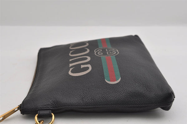 Authentic GUCCI Portfolio Clutch Hand Bag Purse Leather 572770 Black 3142I