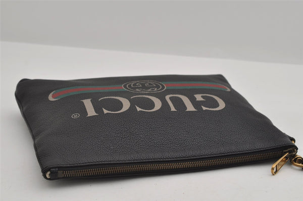 Authentic GUCCI Portfolio Clutch Hand Bag Purse Leather 572770 Black 3142I