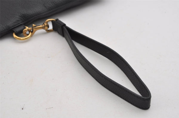 Authentic GUCCI Portfolio Clutch Hand Bag Purse Leather 572770 Black 3142I
